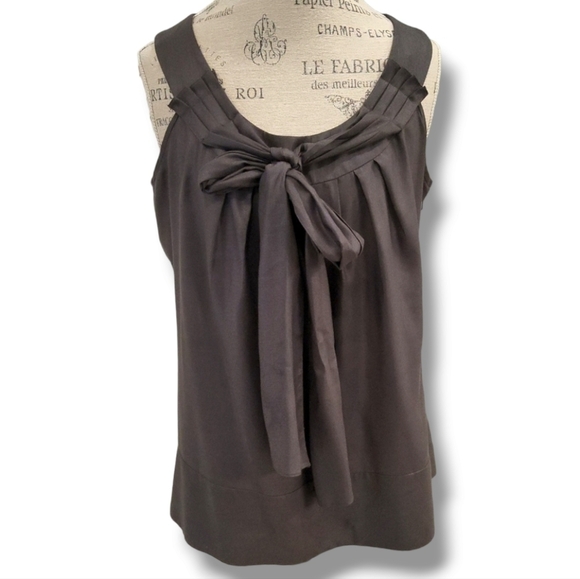 Sine Tops - Anthropologie Sine Bow Tie Dark Gray Top - Size 12